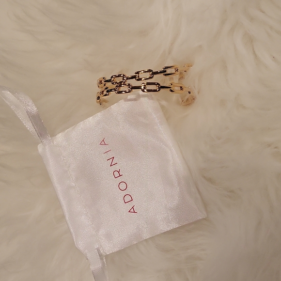 Adornia 2 Inch 14K Gold Plated Chain Link Hoop Earrings - Picture 6 of 9